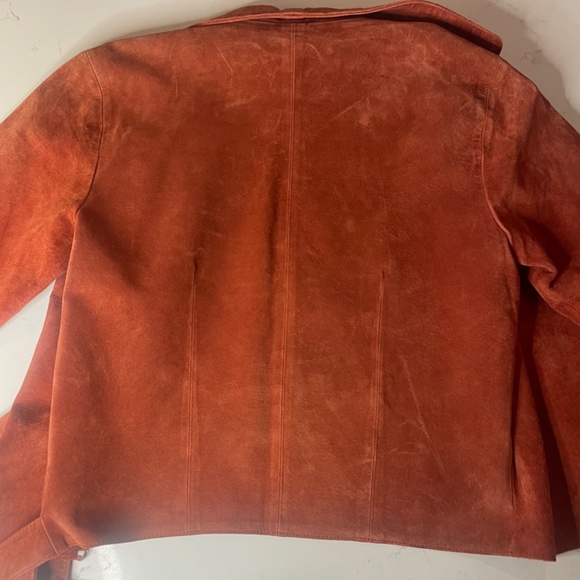 Vintage Atelier Suede Wrap Jacket in Rust Treeacotta SIze Small - Picture 8 of 8